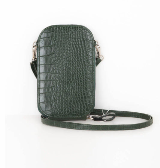 2-in-1 Wallet/Small Crossbody Bag w/ Removable Strap - Dark Green
