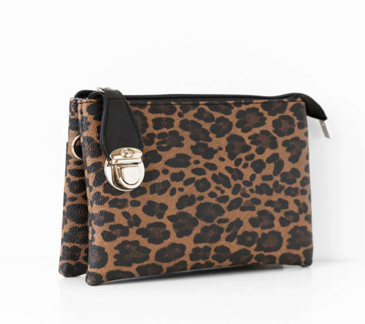 Crossbody Bag w/ Pockets - Leopard