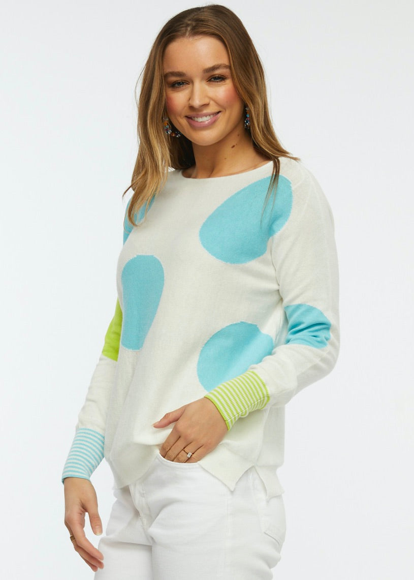 Zaket and Plover Spot Sweater - White