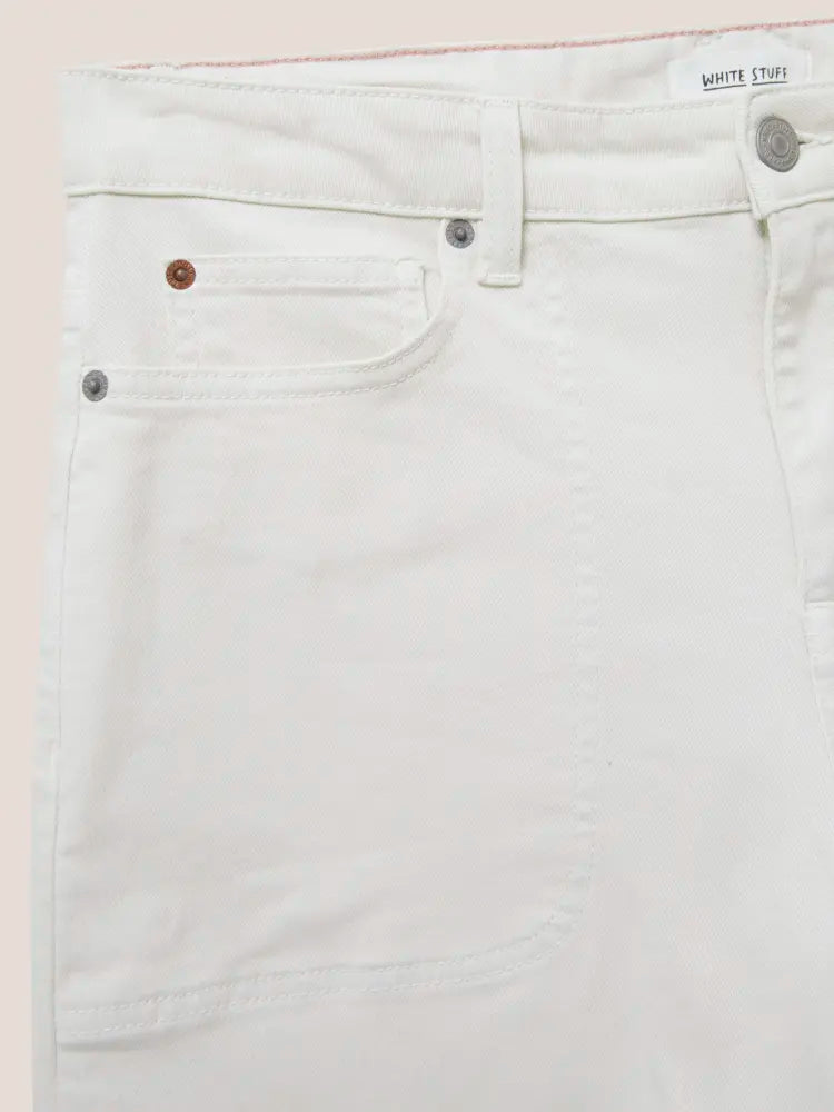 White Stuff Tia Wide Leg Cropped Jean - Light Natural