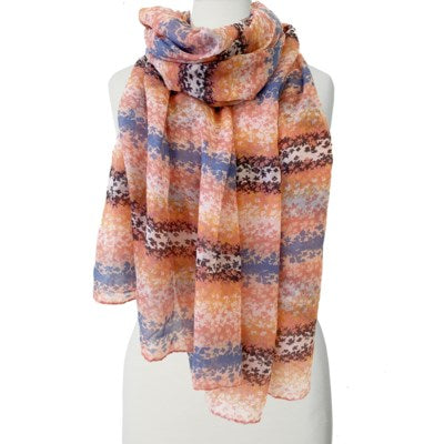 Pink Colourful Scarf with Mini Flowers