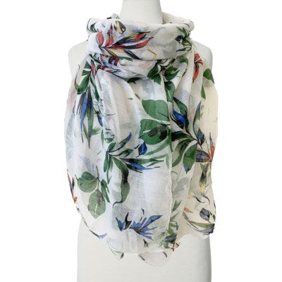 Green Scarf With Flowers