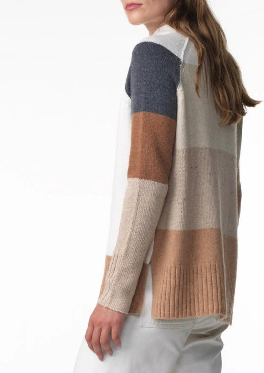 Zaket and Plover Colour Block Sweater - Snow Combo